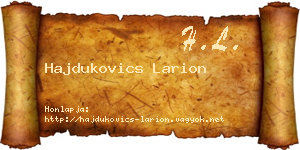 Hajdukovics Larion névjegykártya